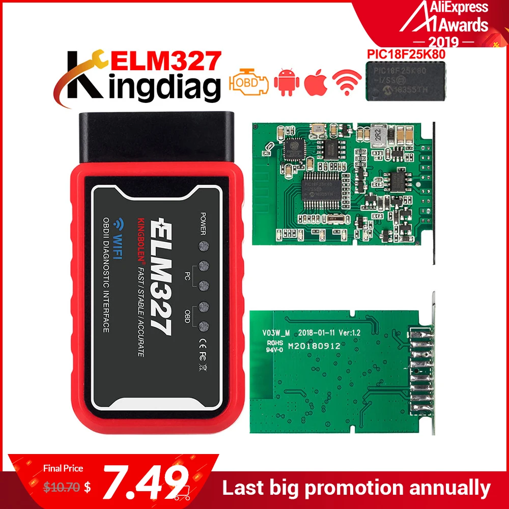 PIC18F25K80 Mini ELM327 Bluetooth 2,0 OBD2 v1.5/V2.1 OBD 2 автоматический диагностический инструмент ELM 327 для Android Крутящий момент/PC V1.5 адаптер BT
