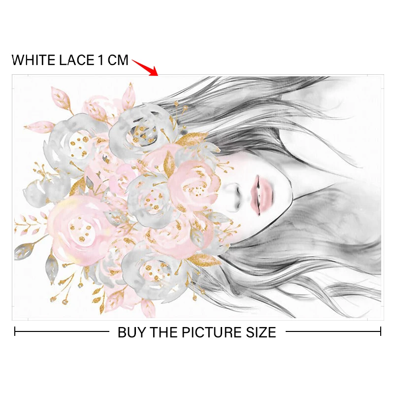 

Nordic Abstract Flower Girl Canvas Painting Art Print Minimalistic Poster Picture Wall For Living Room Home Decoration