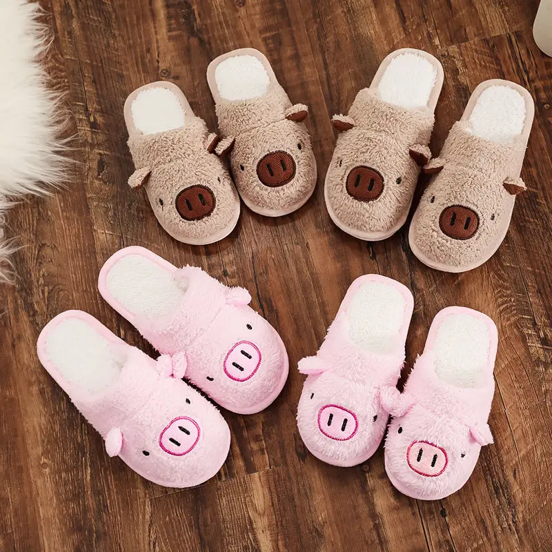 

Зимние хлопковые тапочки, Детские Симпатичные теплые шерстяные тапочки на толстой подошве, плюшевые тапки с рисунком свинки для мальчиков ...