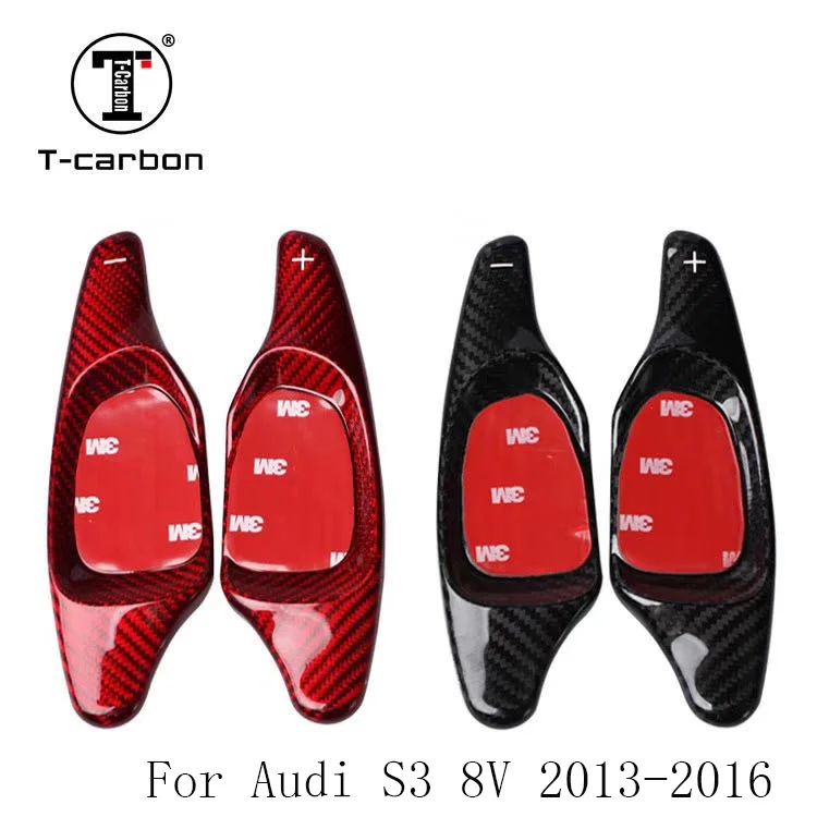 T-carbon Carbon Fiber Автомобильный руль расширение DSG весло переключения для Audi S3 8V 2013 2014
