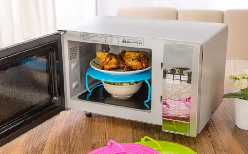 4 In 1 Microwave Plastic Stand Multifunctional Stacker Rack Kitchen Plate Shelf Mini Desk Heating Food Tray Cookware Inserts | Дом и сад