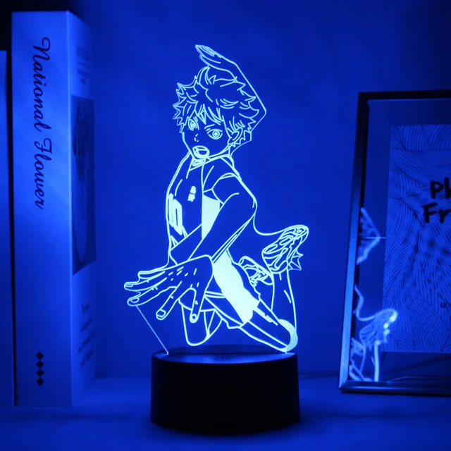 

Haikyuu 3D Led Night Light Shoyo Hinata Anime Figure for Kids Bedroom Table Decor 3D LED Lamp Nightlight Child Birthday Gift