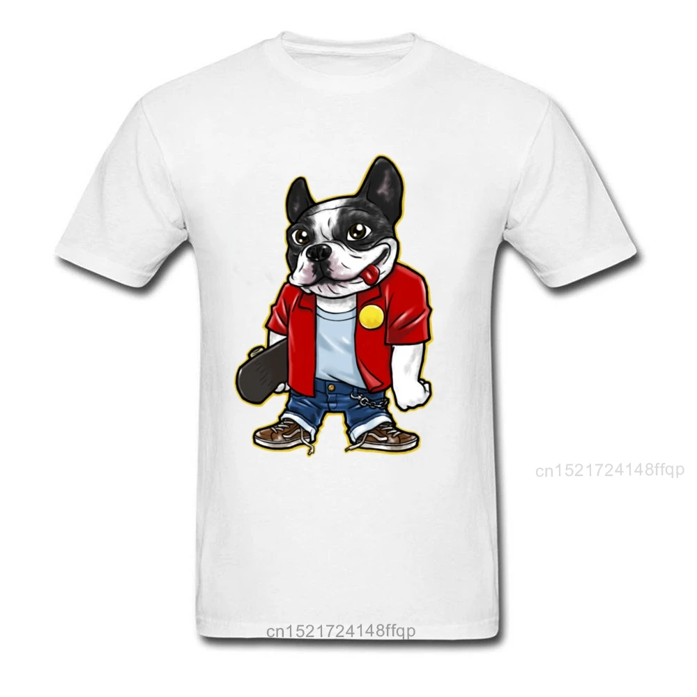 Скейтер Французский бульдог 2018 Мужская футболка скейтборд уличный стиль Уличная