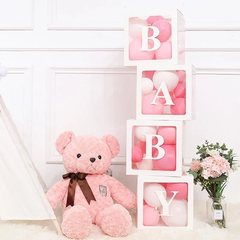 

Baby Shower Balloon Boxes Birthday Party Decorations Kids Happy Birthday Ballon Decor Babyshower Supplies Wedding Decoration
