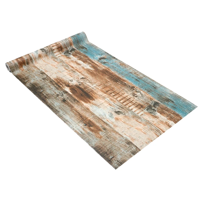 

6M Vinyl 3D Rustic Wood Plank Self Adhesive Wallpaper Furniture Wall Stickers