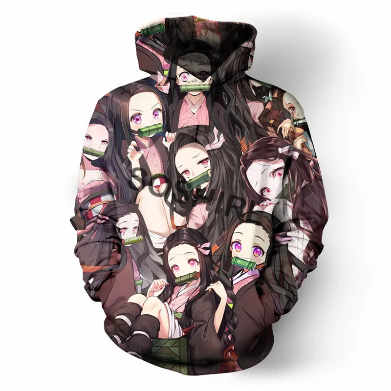 Толстовки SOSHIRL в стиле Харадзюку С Рисунком манги хипстерская толстовка с