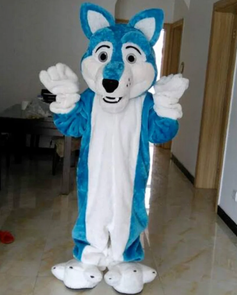Костюм талисмана голубого волка лисы собаки карнавальный костюм вечерние наряды