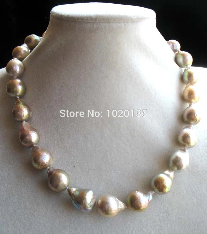 

Вау! Пресноводная Жемчужина барокко Возрожденный Кеши «Эдисон» многоцветное ожерелье 17 дюймов природа