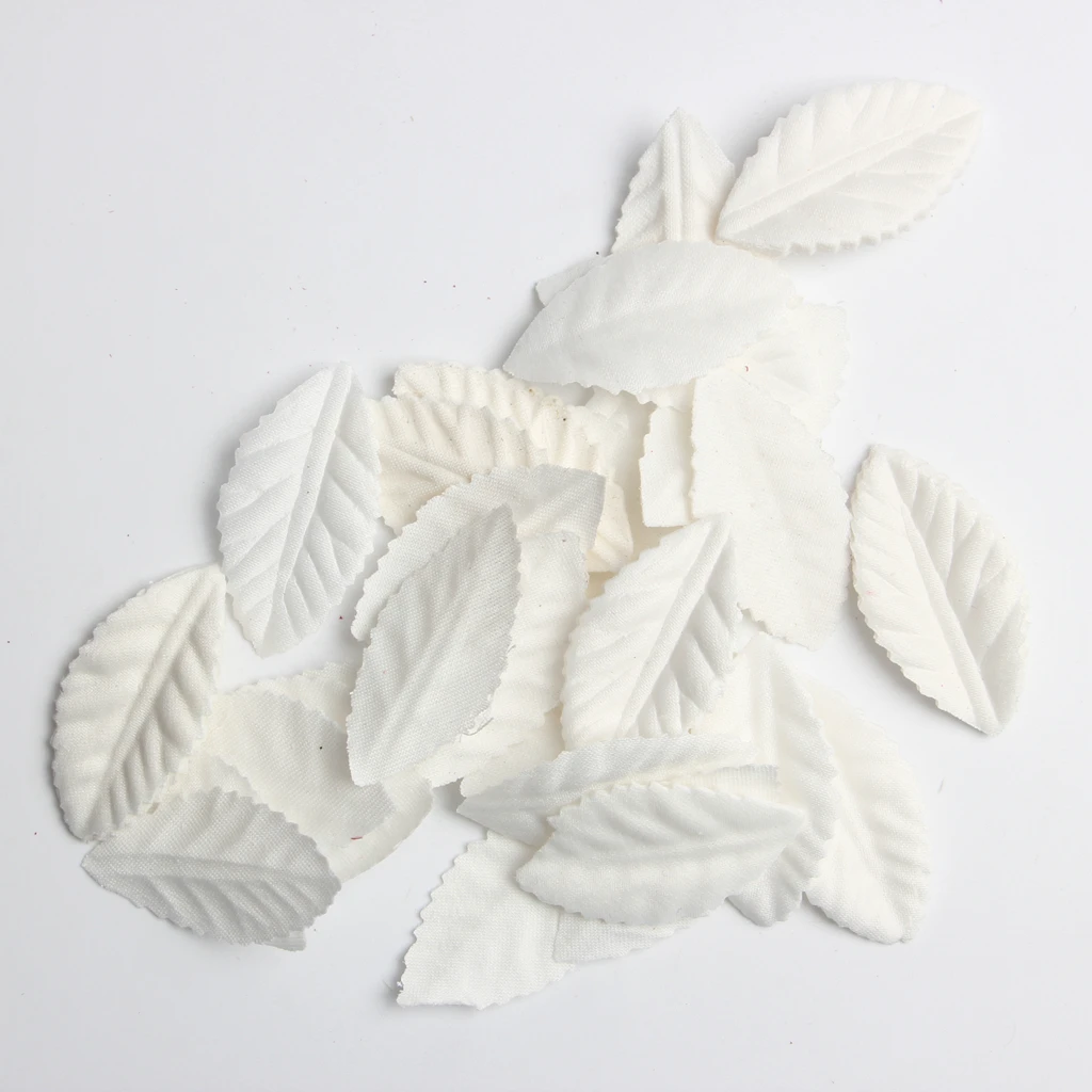 100 шт Искусственные листья розы белый лист Свадебное