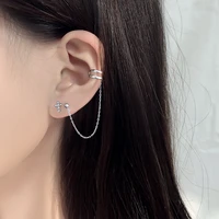 lucky days hot earmuffs clip chain tassel clipearrings asymmetry cross stud earrings fashion womens jewelry new earmuffs