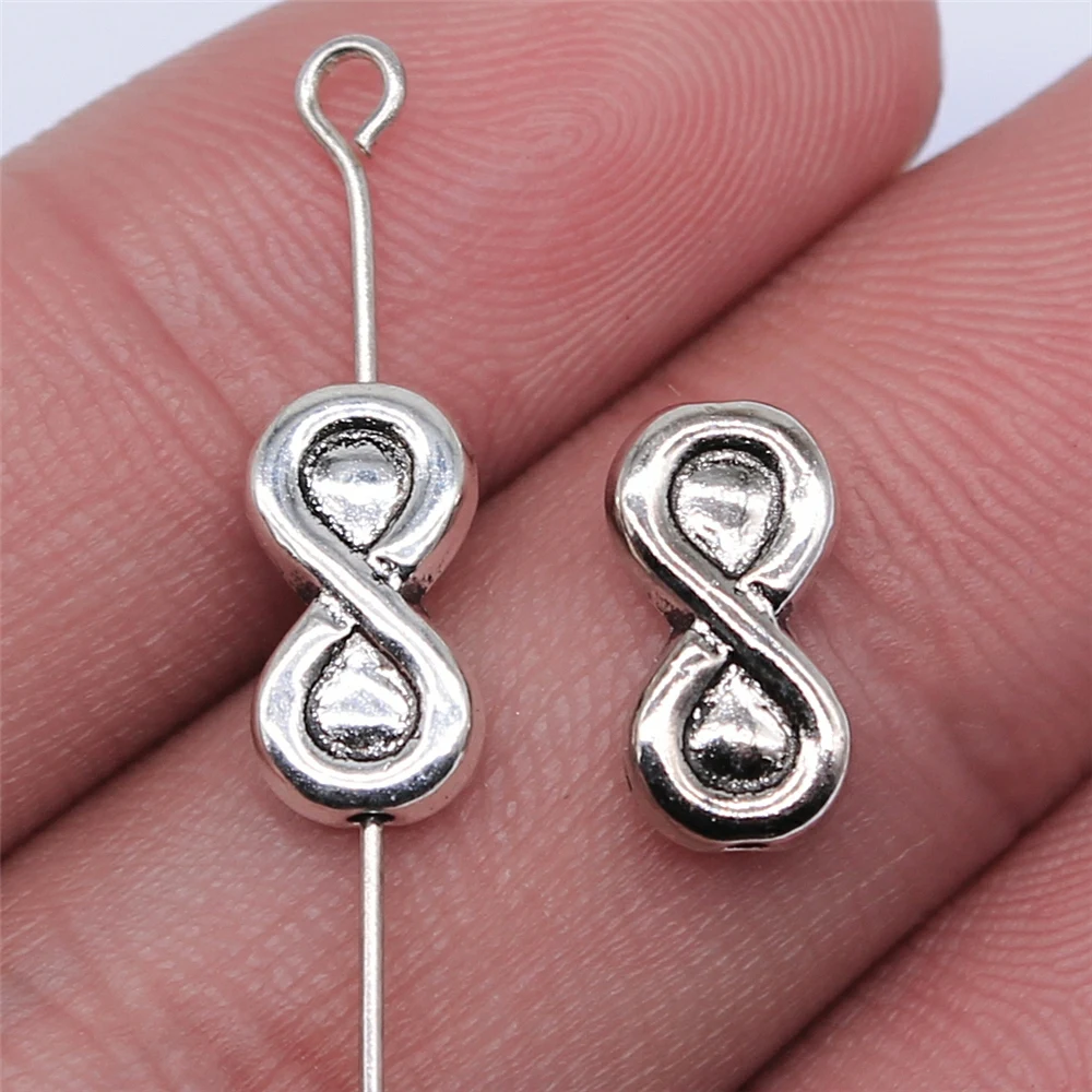 

200pcs 13x6mm Antique Silver Color Infinity Symbol Beads For Jewelry Making DIY Jewelry Findings