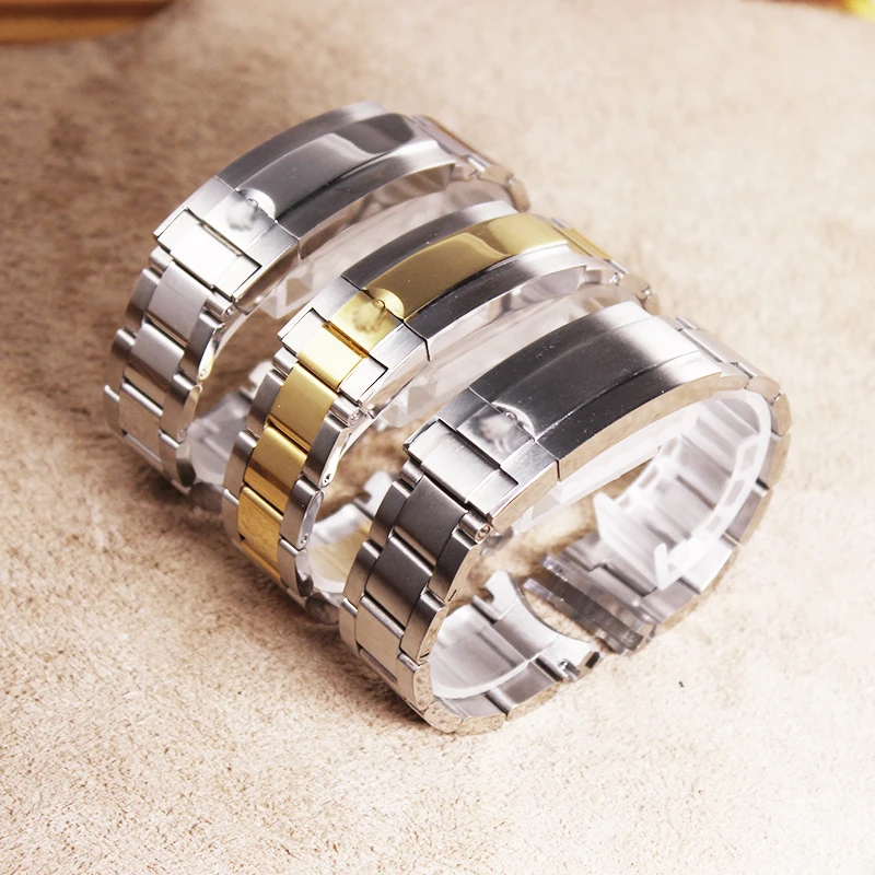 

Watch Bracelet fit Rolex GMT Daytona Green Water Ghost Yacht Men 20 21mm Solid Stainless Steel Clasp Fine-tuning Pull Buckle