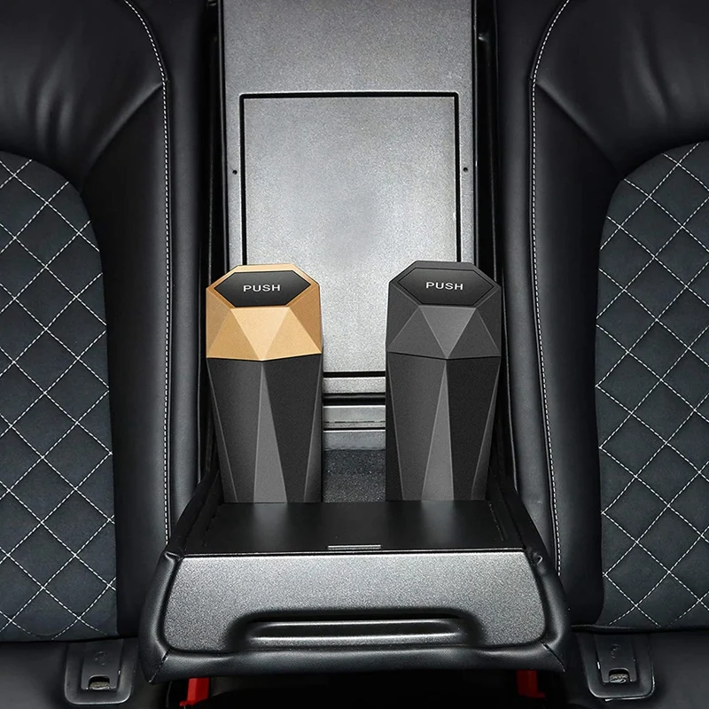 

AU04 -Car Trash Can, Trash Can with Lid, Diamond Design, Leak-Proof Car Trash Can, Mini Trash Can,2Pcs