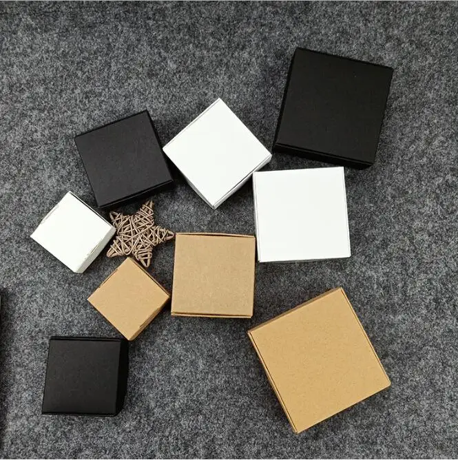 5 шт./лот маленькая белая черная крафт-бумага бумажная коробка Мини Ювелирная