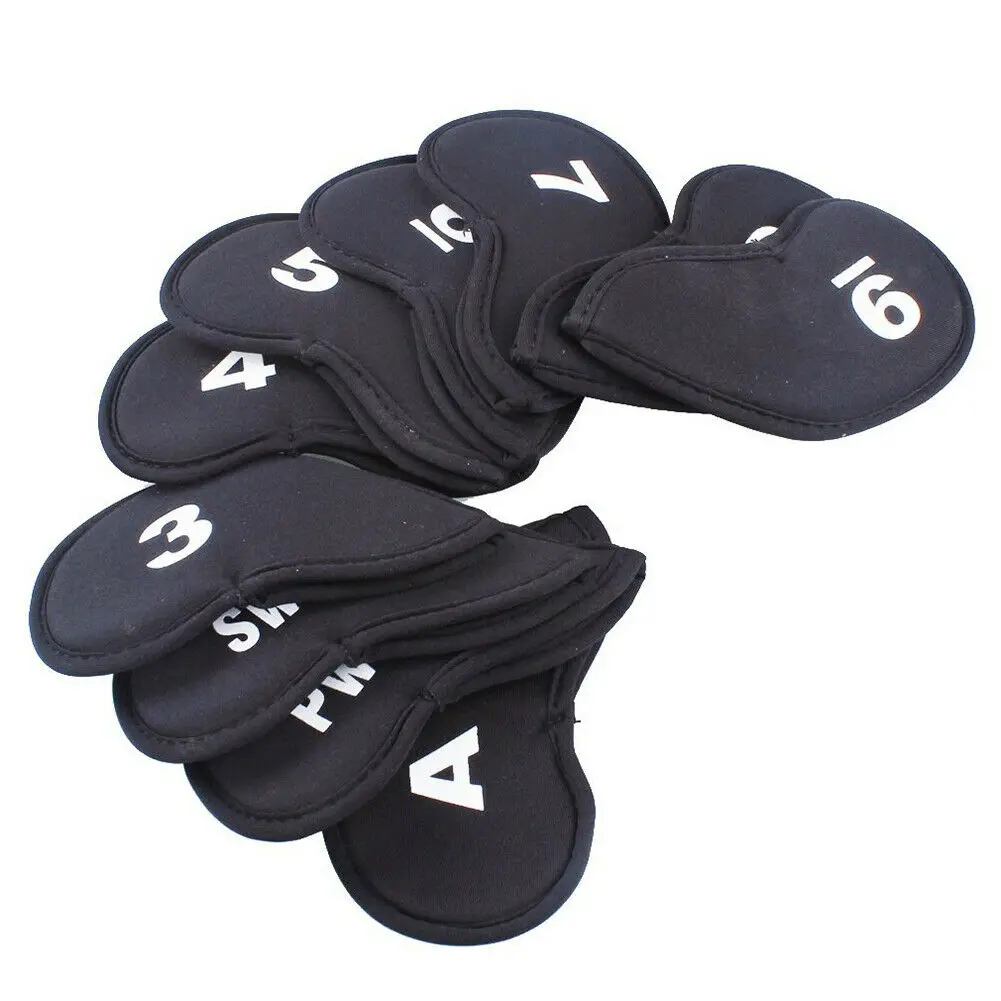 10pcs/set Gift Golf Head Cover Case Cue Club Durable Putter Protector Outdoor Sports Driver Fairway Number Neoprene Practical |