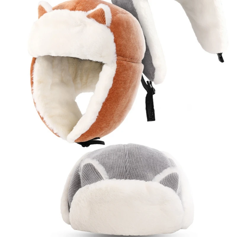 Женская зимняя утолщенная плюшевая подкладка шапка-охотник Симпатичные кошачьи