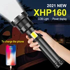 Высокая Мощность XHP160 COB супер Мощность Фул светодиодная вспышка светильник фонарь USB Перезаряжаемые XHP90 светодиодный тактический вспышки светильник зум светодиодный Фонари Рабочая лампа