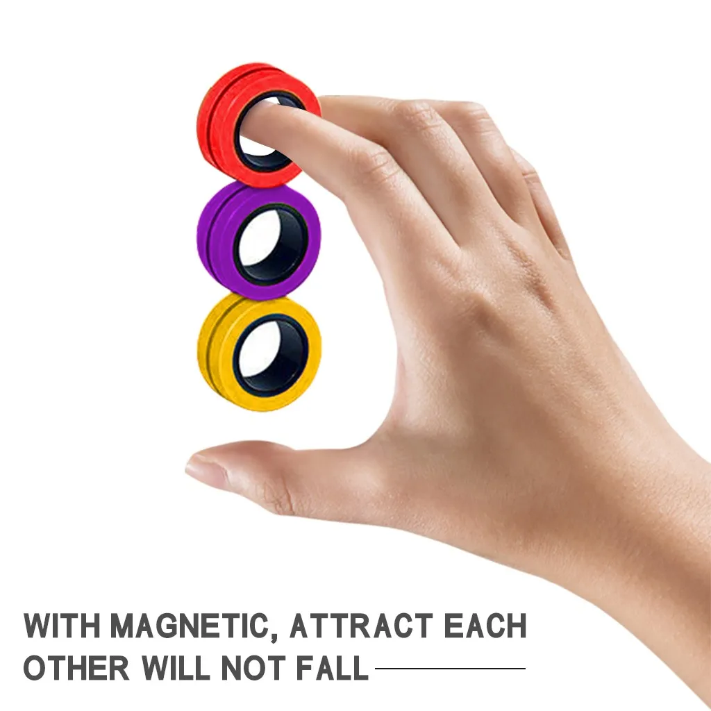3pcs Anti-stress Magnetic Rings Bracelet Ring Unzip Toy Magic Props Tools Decompression Toys | Дом и сад