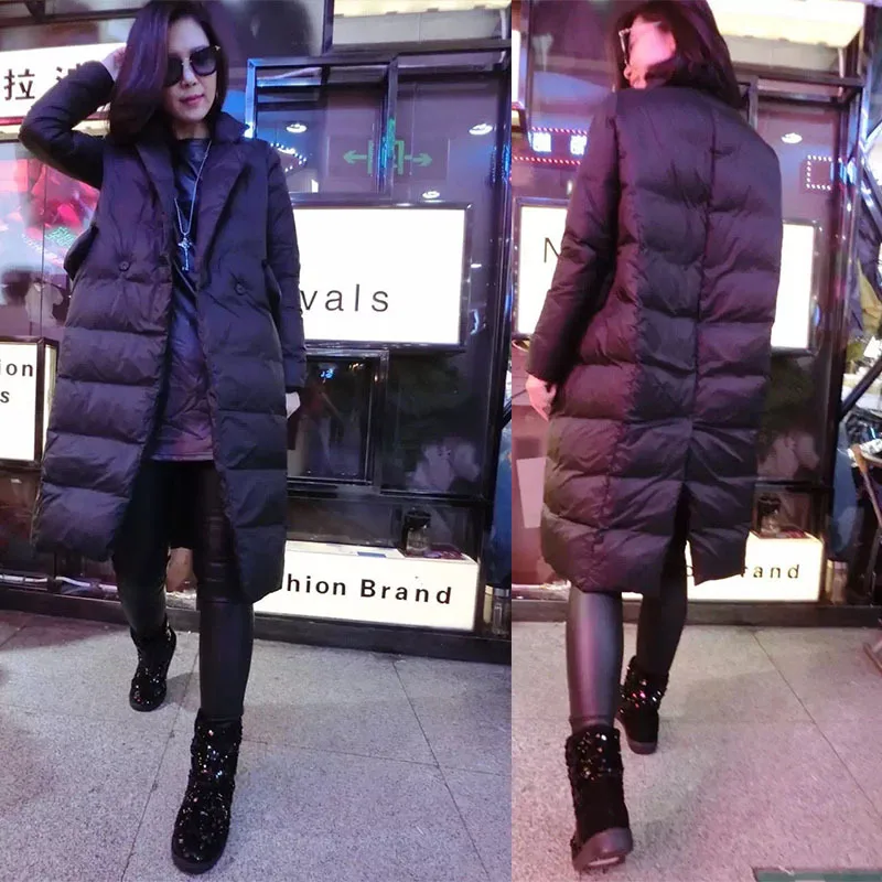 

Wadded Jacket New European Style Autumn Warm Down Cotton Padded Coats Women Long Loose Abrigos Mujer LX143