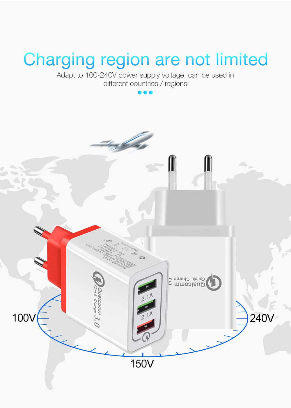 QC 3,0 5V 3A USB зарядное устройство Быстрая зарядка 3,0 адаптер быстрой зарядки 3 USB зарядное устройство для мобильного телефона iphone XR XS Max X 7 8 зарядное устройство s