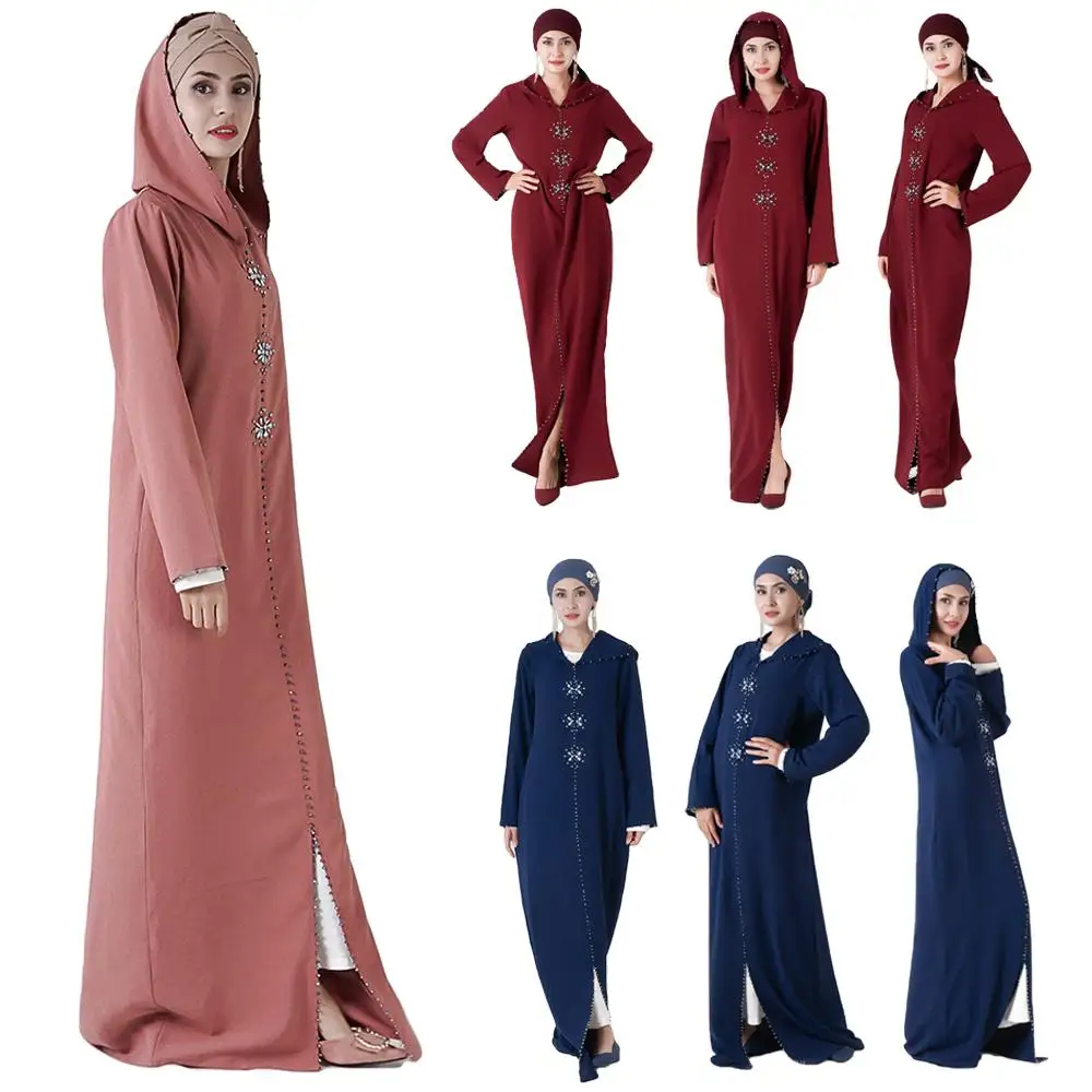 Марокканская абайя женское длинное Макси платье с капюшоном мусульманские