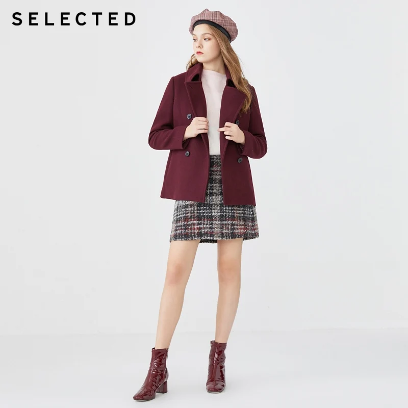 Женское шерстяное пальто с отложным воротником S | 419427520 Женская одежда