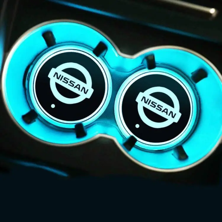 

2pcs Car Cup Holder Coaster LED Light for Nissan Qashqai Teana X Trail T32 T31 Juke J10 J11 Sentra Sylphy Almera Atmosphere Lamp