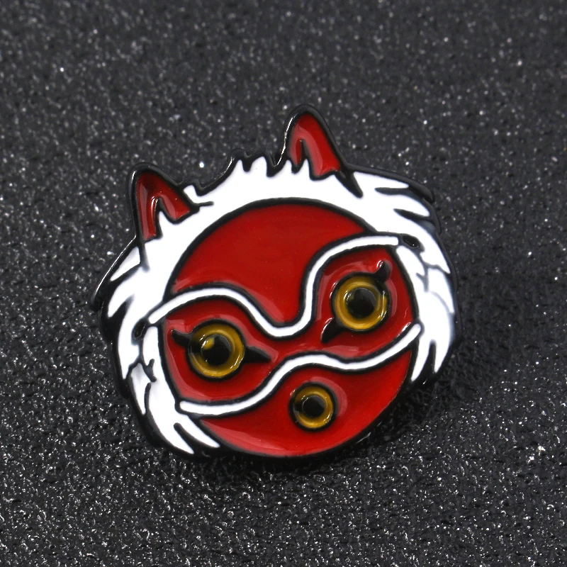 Аниме Mononoke Hime San Брошь Принцесса в форме маски льва брошь значок брелок виде