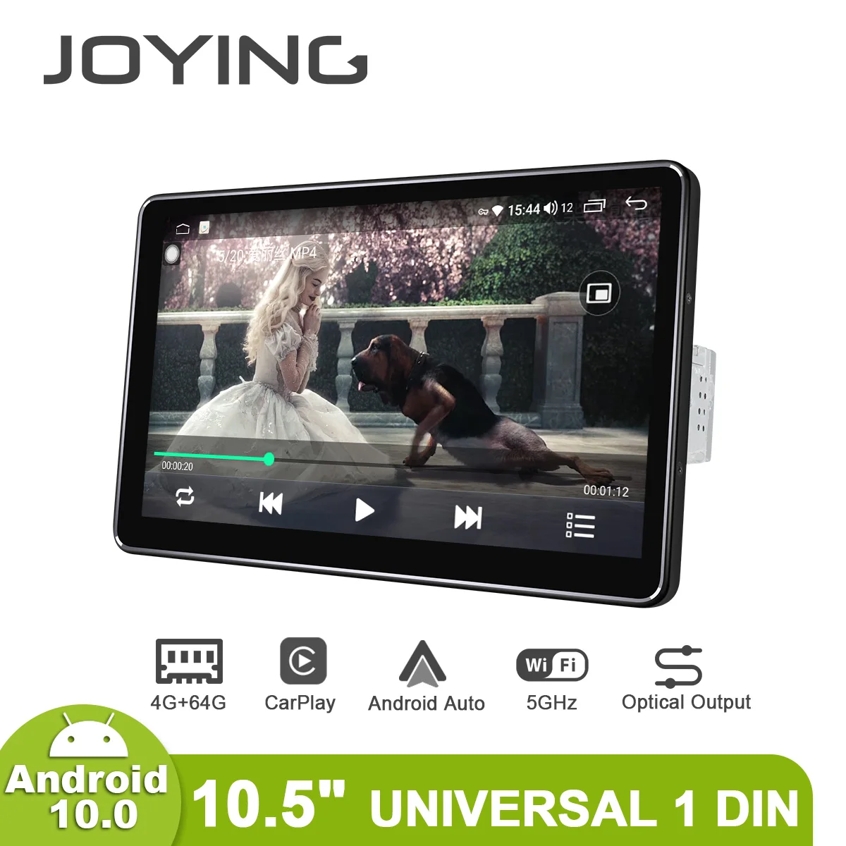 구매 Joying-안드로이드 10 자동차 라디오 스테레오 10.5 인치 범용 중앙 멀티미디어 1 Din 비디오 플레이어 헤드 유닛 무선 카플레이 4G 모듈