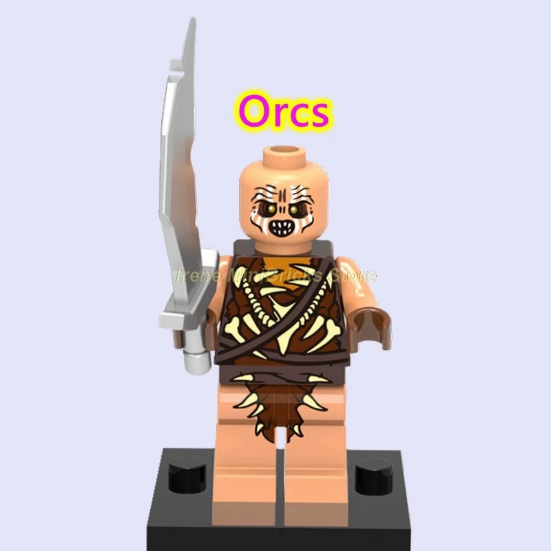Orcs Хоббит Властелин колец Bllbo Aragorn Orcs Bard eowin Ringwraith Gandalf подарки на день рождения строительные блоки игрушки для детей - Цвет: Orcs