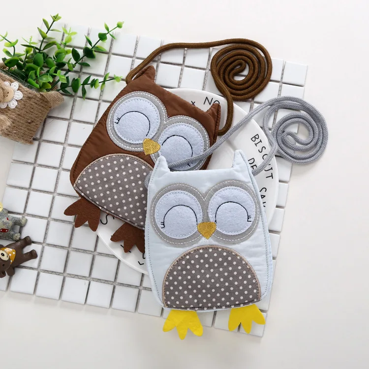 Милая сумка для девочек маленький кошелек монет ткань мультяшная милая сова на