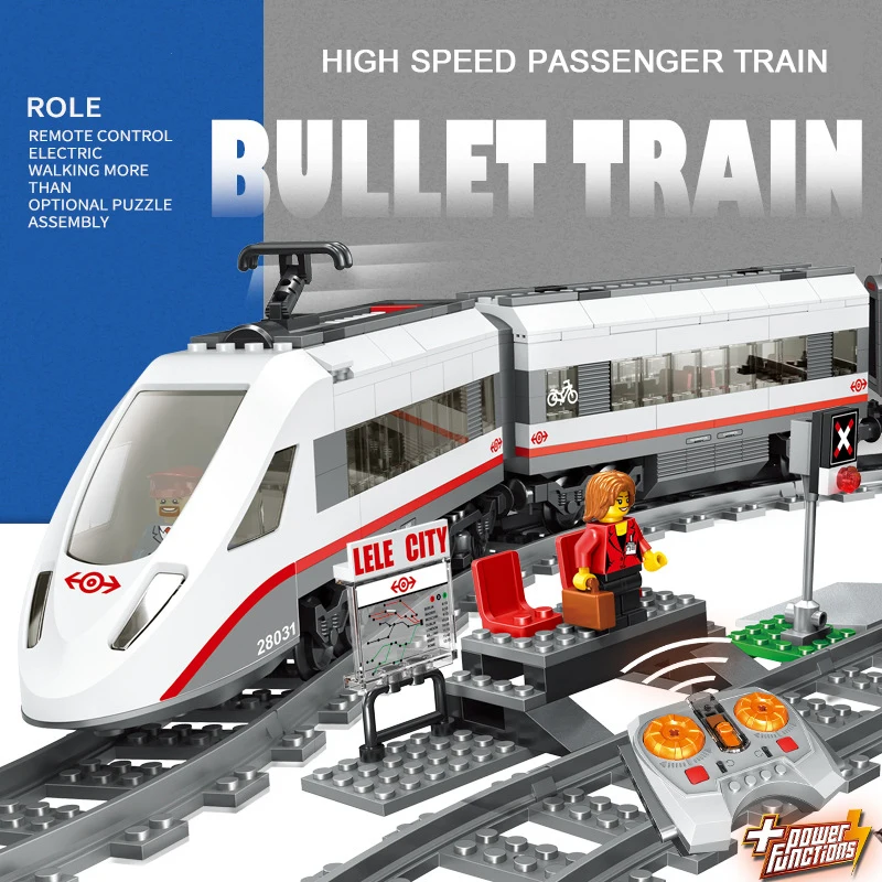 Город RC высокоскоростные пассажирские железнодорожные кирпичи с мотором