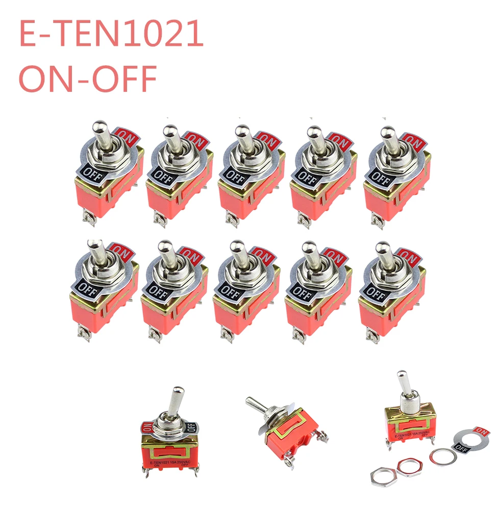 1 шт. AC 250V 15A 2 Pin DPDT On/Off позиции Мини тумблер E TEN1021 оранжевый|dpdt mini switch|dpdt toggle switchdpdt