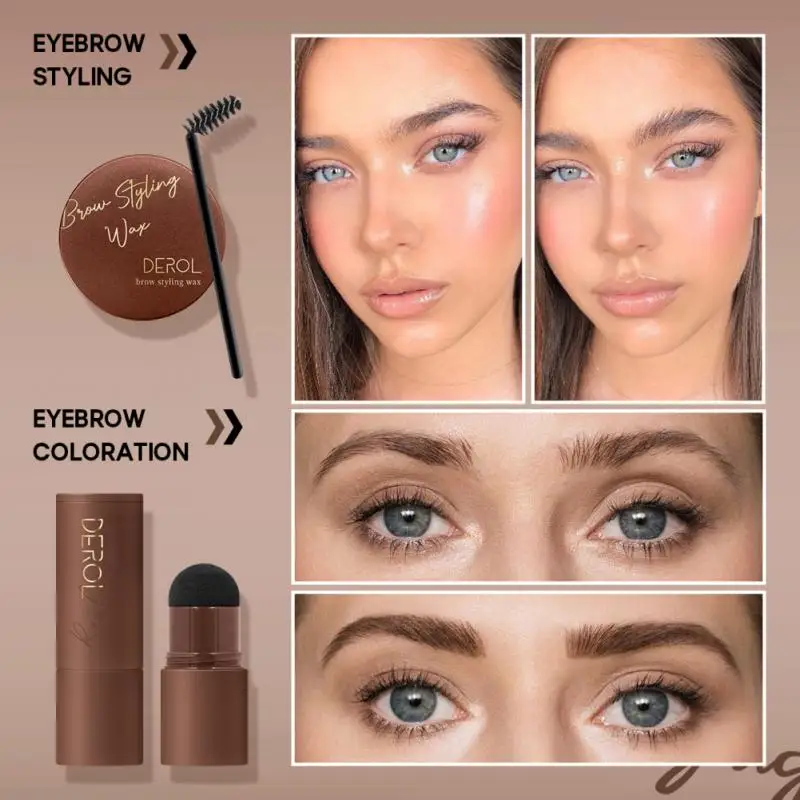 

One Step Eyebrow Powder Eyebrow Gel Cream Shaping Kit Set Waterproof Eyebrows Enhancers Tint Stencils Brush Makeup Cosmetics