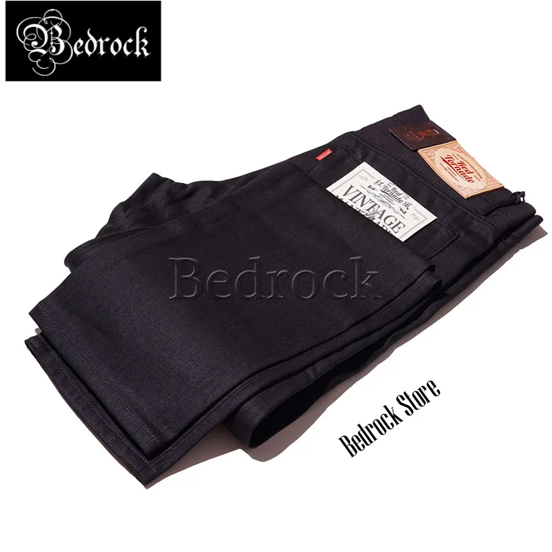 14.5oz double dyed Unwashed Raw Denim jeans for men slim pencil pants Reprint 511 angry father GT cattle Denim jeans