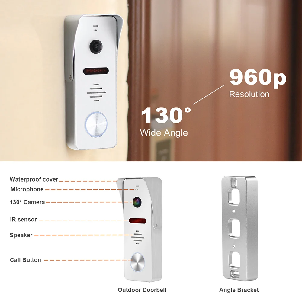 Видеодомофон с камерой 960P беспроводной умный IP видеодомофон Wi Fi домашняя камера