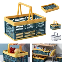 foldable picnic basket plastic storage basket vegetable fruit box food clothes baskets for travel camping kitchen organizer