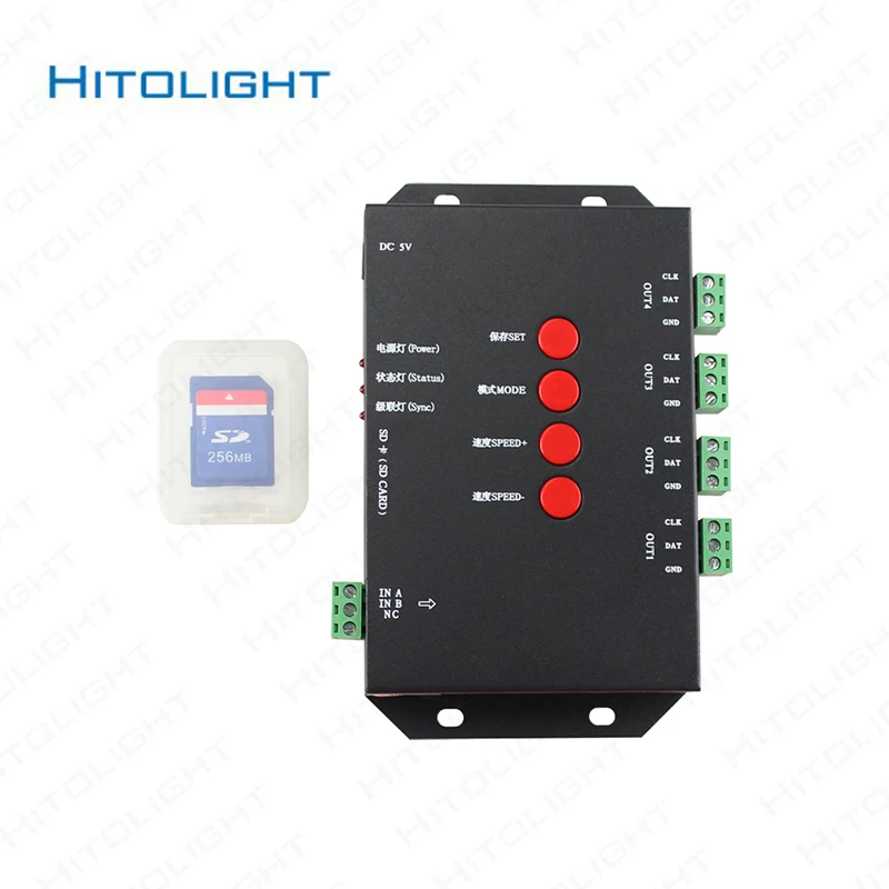 T-4000S controller SD card led T4000 with max 1024 pixel every port for WS2811 WS2801 WS2803 LP6803 | Освещение