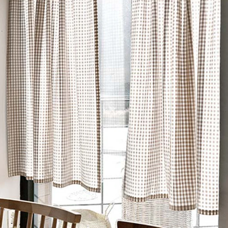 

Buffalo Plaid Curtains Gingham Checker Cotton Blend Treatment Décor Country Style Curtain Tier Valance for Kitchen Window TJ3782