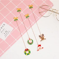 1pc kawaii christmas bell metal bookmark cute accessories book mark page folder office school supplies stationery