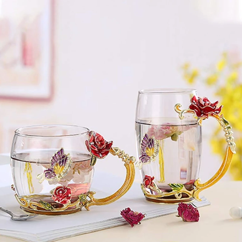 Чашка из классических ветровых красных роз 2 цвета чашка с эмалью домашняя