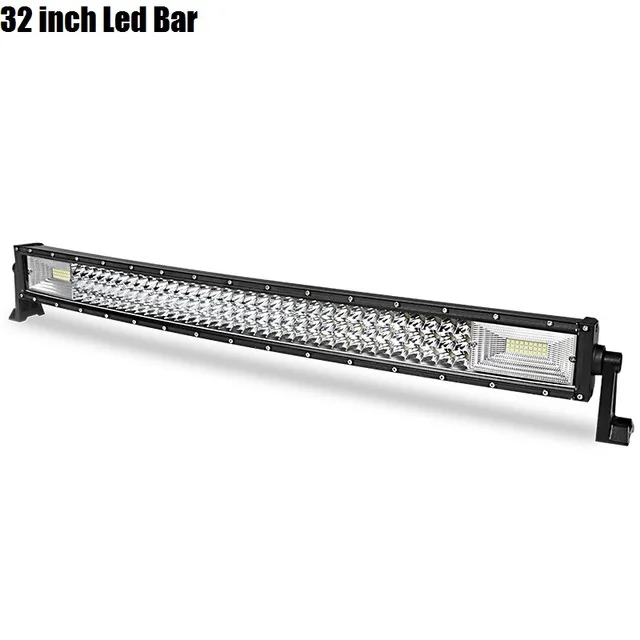 32 inch Light Bar DERI трехрядный изогнутый СВЕТОДИОДНЫЙ светильник для внедорожника Светодиодный точечный прожектор комбинированный луч светодиодный рабочий светильник 12 в 24 в автомобильный модифицированный Стайлинг - Цвет: 32 inch Light Bar