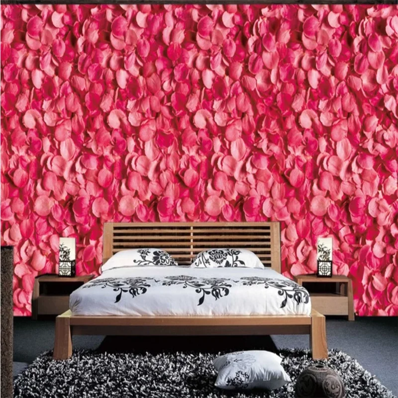 XUE SU Custom large wallpaper wall romantic rose petals simple modern fashion interior decoration painting cloth | Обустройство дома