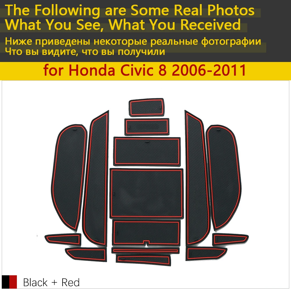 Противоскользящие резиновые чашки подушки Салонные подложки для Honda Civic Тип R FA FD 2006~ 2011 2007 2010 8th Gen Мобильные аксессуары, телефоны, и так далее