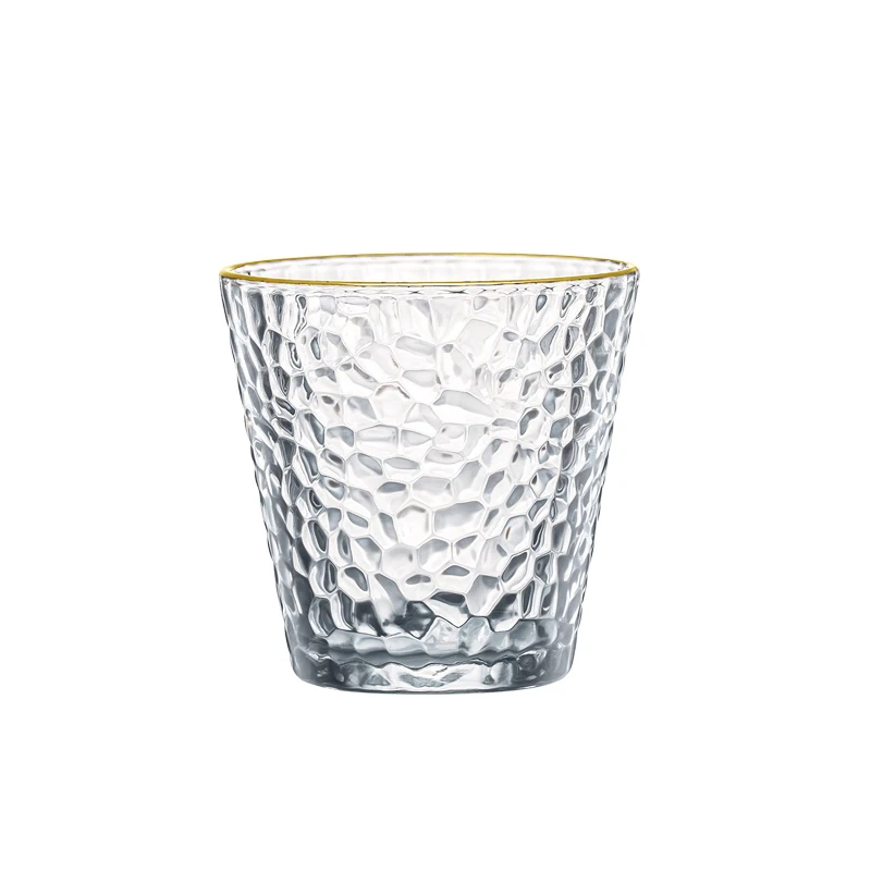 

Japanese Painted Gold Craft Cup Transparent Household Transparent Juice Milk Mugs Heat-resistant Glass Single Layer Coffee Mug