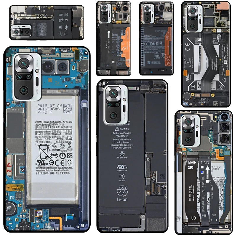 Материнская плата для Xiaomi Redmi Note 10 Pro 9 7 8 9S 8T чехол 9C 9T K40 9A задняя крышка|Бамперы| |