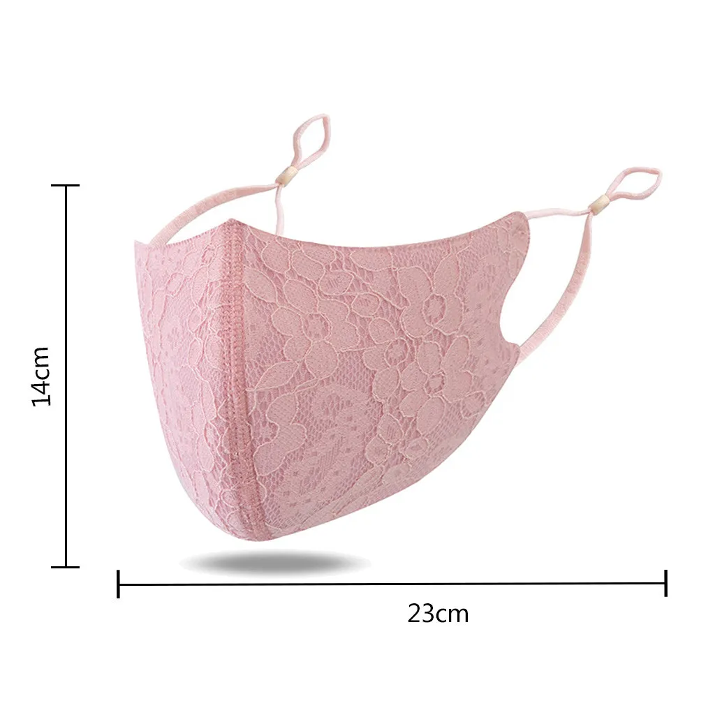 

Headband mascherine masque 3PCS Adult Women Washable Lace Flower Adjustable Cotton Breathable Face Mask mascarar #