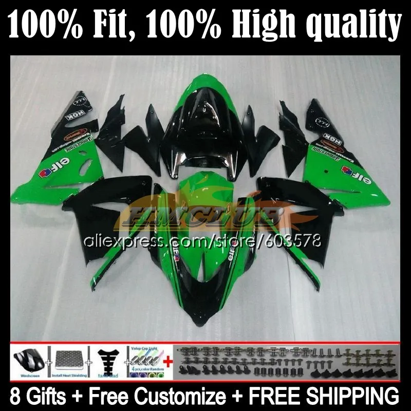 

Инжекционный комплект для KAWASAKI NINJA ZX 1000 CC 10 R ZX-10R 104CL.9 ZX 10R 1000CC ZX10R 04 05 ZX1000 2004 2005 обтекатель заводской зеленый