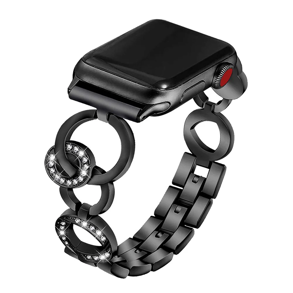 Ремешок Алмазный для Apple Watch band 6 44 мм 40 сменный Браслет iwatch series 5 4 3 38 42 мм|Ремешки