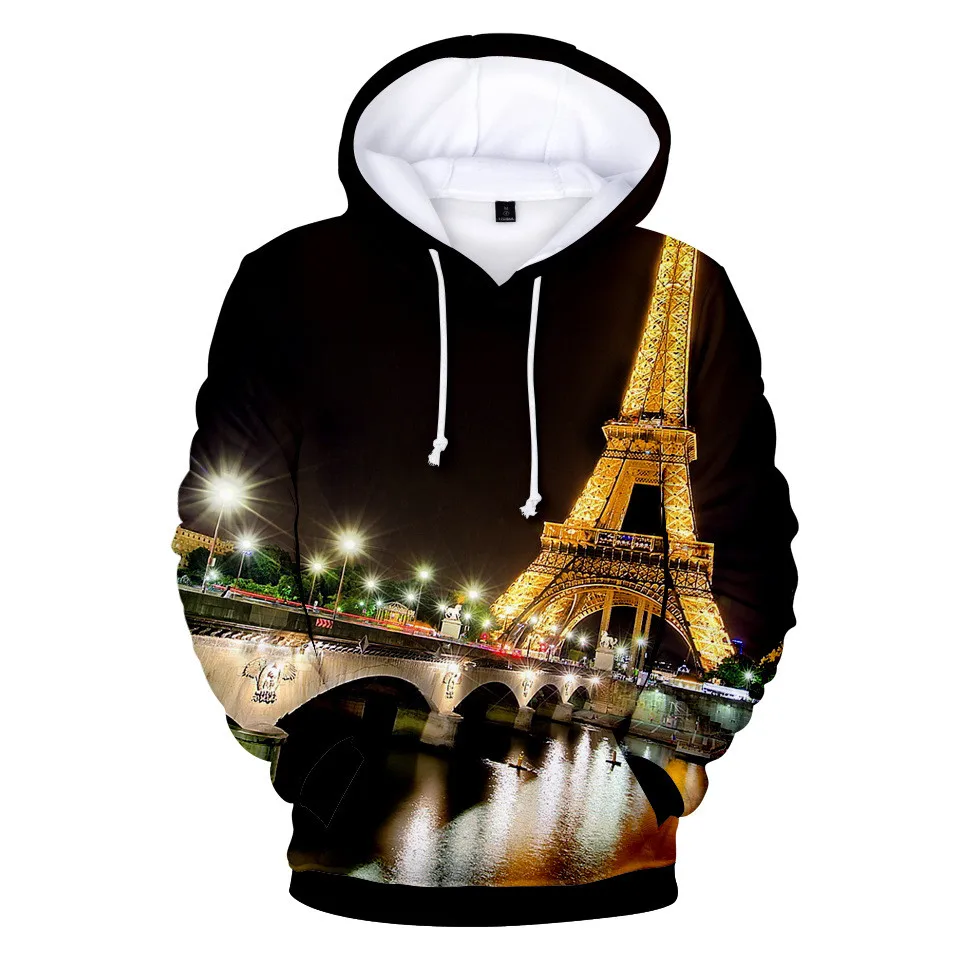 

France Paris Eiffel Tower 3D Hoodies Men/Women Sweatshirts Famous La Tour Eiffel 4XL Hoodie Sweatshirt Pullover Jacket Coat
